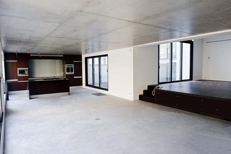 loft leefruimte met keuken